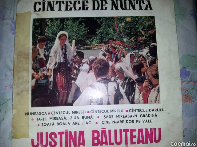Disc vinil - Cantece de nunta –Justina Baluteanu