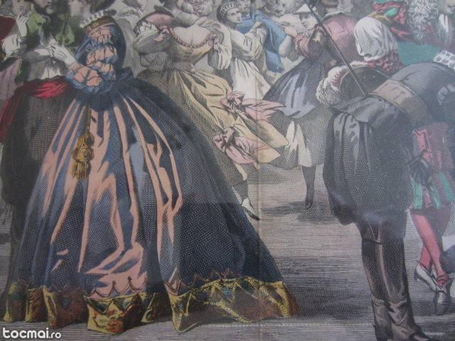 Litografie veche Franta 1864 Le Moniteur des Dames. . . . .