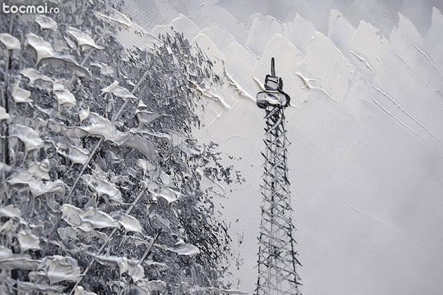 Paris - alb/ negru 9 - tablou in cutit 60x50cm