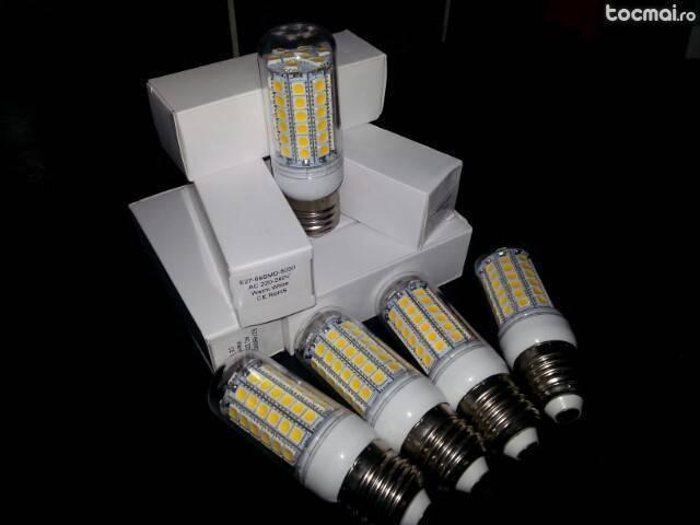 Becuri led E27 SMD 5050 lumina calda pachet 10 buc
