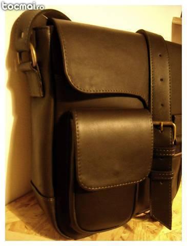 Geanta 100% piele naturala 30x30x10 Made in Cluj!