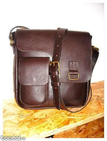 Geanta 100% piele naturala 30x30x10 Made in Cluj!