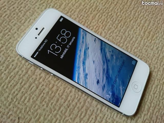 Iphone 5 white 16 gb neverlocked fara cont sau parola