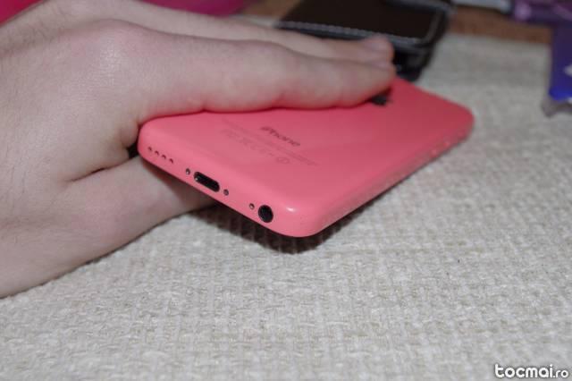 Iphone 5c 16gb pink, neverlock + 11 huse