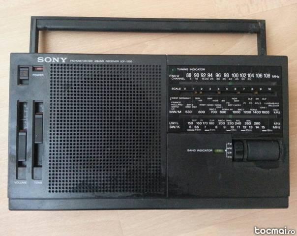 Radio portabil analog sony icf 1200 cu 4 benzi