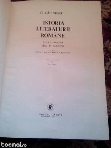 Istoria literaturii romane - calinescu - editura minerva '86
