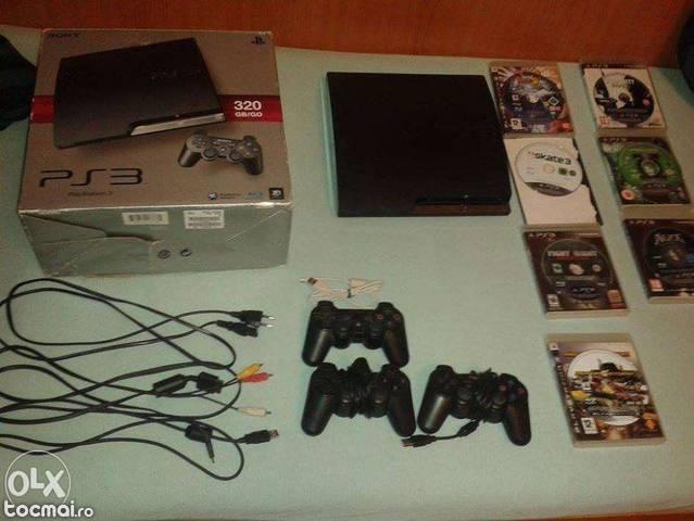 Play Station 3 Slim (320gb) impecabil X3 Controllere