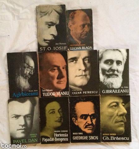 lot de 10 biografii ale unor mari clasici scriitori romani