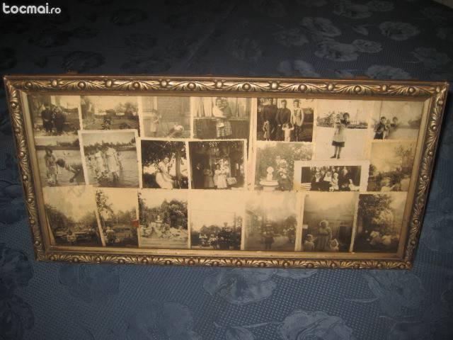 Stativ Rama argintie lemn cu fotografii vechi Franta.