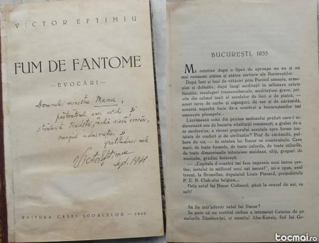 Victor eftimiu , fum de fantome , evocari , 1940 , autograf