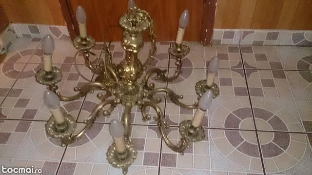 candelaru bronz masiv cu 8 brate