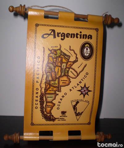 Mini- harta argentina piele naturala (suvenir original)