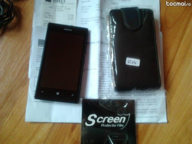 Nokia Lumia 520 la cutie, husa flip si folie cadou