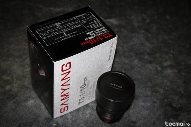 Samyang 10mm t3. 1 resigilat cu factura si garantie 3 ani