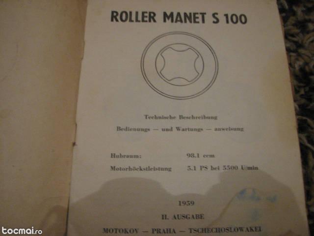 Carte de service roller manet s 100 germana 1959