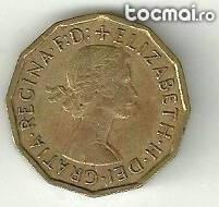 moneda 3 pence 1962 Marea Britanie ( Anglia )