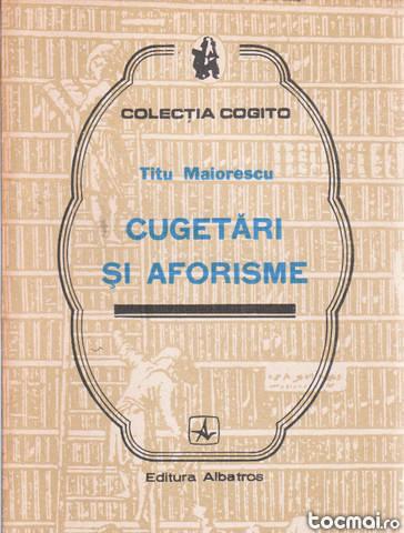 Cugetari si aforisme de titu maiorescu
