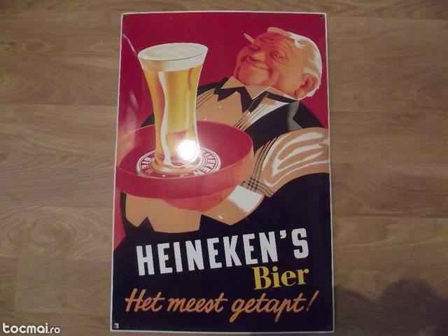 Reclama metalica vintage, Heineken's Bier, 60x40 cm