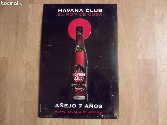 Reclama metalica vintage, in relief, havana club, 60x40 cm.