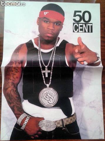 Poster cu doua fete 50 Cent/ Christina Aguilera 41 x 28 cm