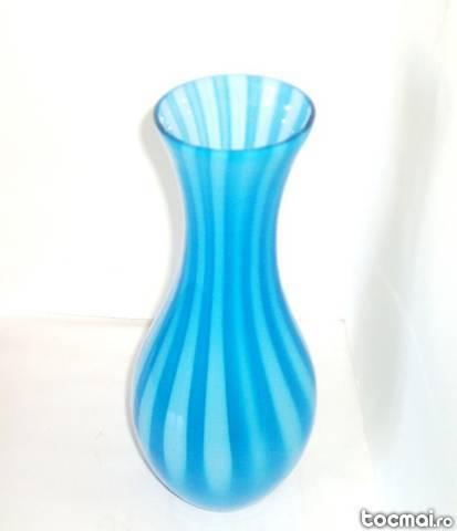 Vaza art- glass acvamarine Zanfirico - stil Murano, Venezia