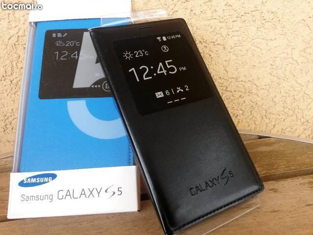 Carcasa/ Husa Flip S- VIEW[negru]Samsung Galaxy S5*Activa