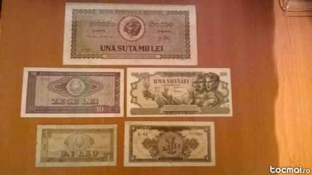 Lot Bancnote 1- 10- 100- 10. 000 L 1947- 1952- 1966