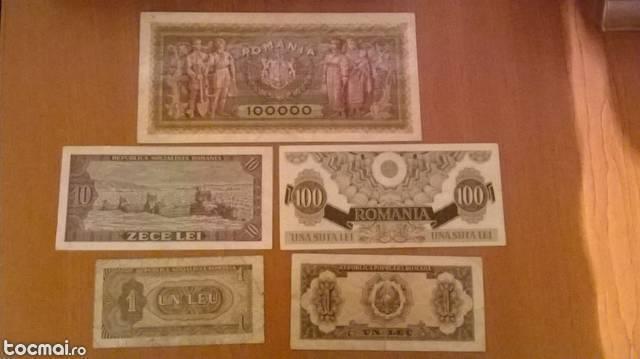 Lot Bancnote 1- 10- 100- 10. 000 L 1947- 1952- 1966