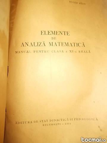 Elemente de analiza matematica- manual pentru clasa xi reala