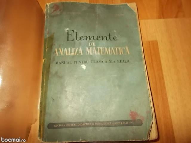 Elemente de analiza matematica- manual pentru clasa xi reala