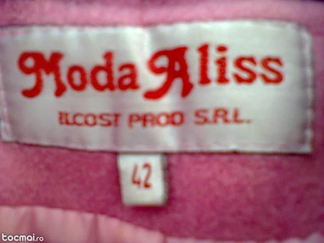 Palton scurt roz Moda Aliss