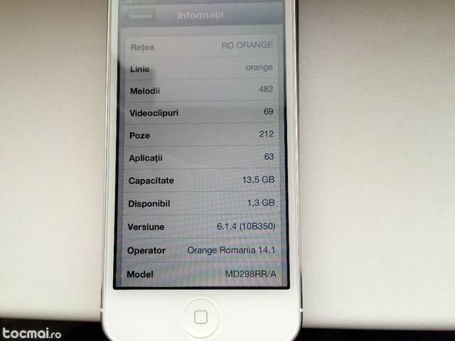 iPhone 5 alb, impecabil, iOS 6