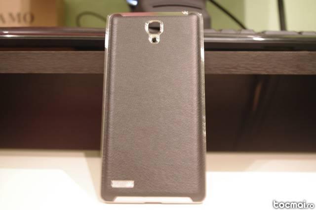 Carcasa Xiaomi Note deosebita piele neagra + folie