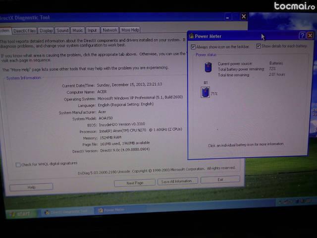 Mini laptop Acer Aspire One ZG5 AOA150