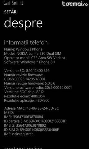 Nokia Lumia 530 Nou!