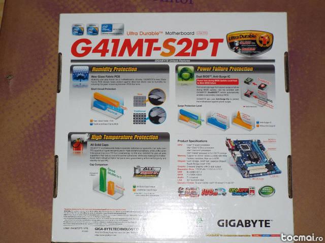 Placa de baza marca gigabyte g 41mt- s2pt+procesor intel