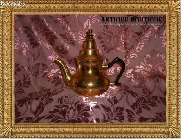 Ceainic otoman vintage placat cu aur 24K