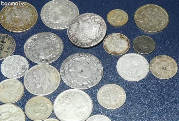 monede LOT argint 89. 8 gr 29 buc