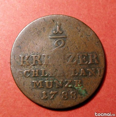 1/ 2 Kreuzer 1788 Germania Silesia Friedrich Wilhelm II