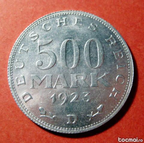 500 MARK 1923 D Germania UNC Republica de la Weimar