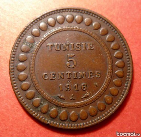 Tunisia 5 Centimes 1916 Muhammad V an- Nasir