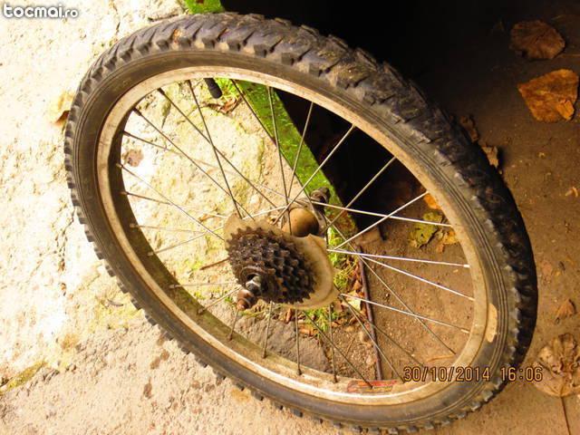 Roata bicicleta spate cu pinioane de 20 inci