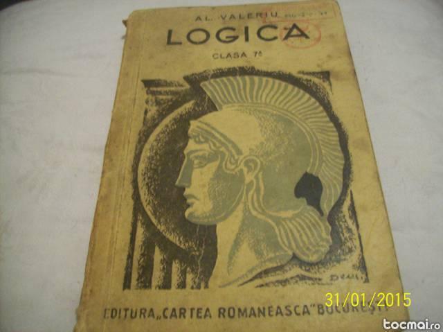 logica pt. cl. VII- secundara- al. valeriu- 1944 - editia XXI