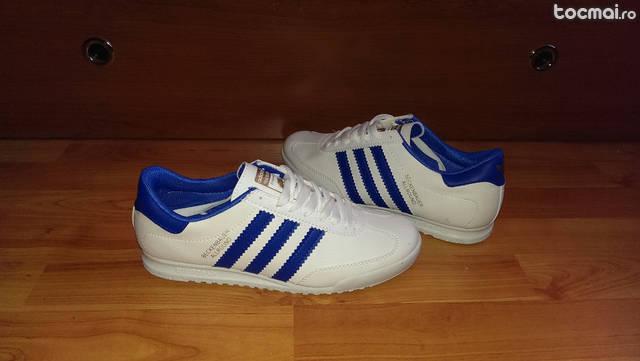 Adidas Beckendauer alb cu albastru model nou 2015