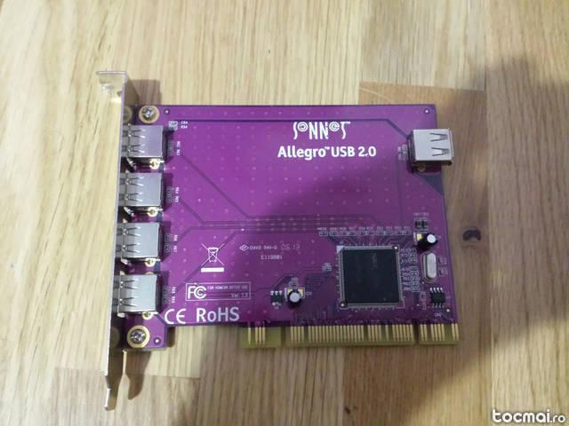 Placa PCI cu 5 porturi USB 2 allegro