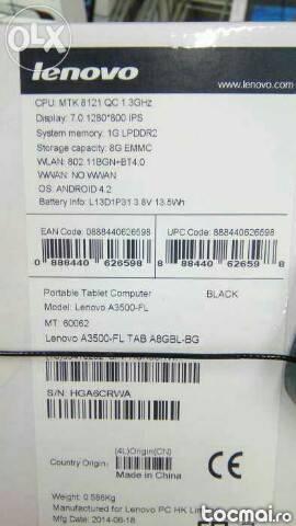 Tableta lenovo a3500, wi- fi, 7. 0