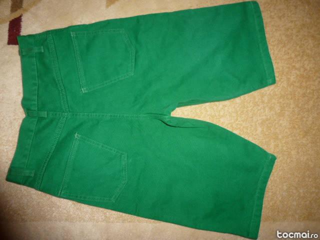 Pantaloni scurti din jeans verde smarald, noi
