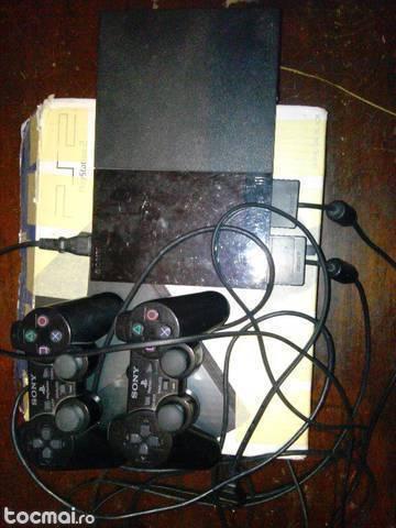 Consola Play Station 2, manete Sony originale+cabluri+card