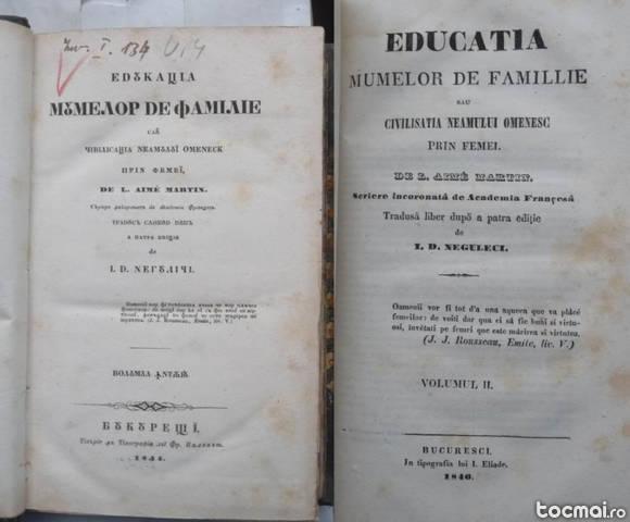 Educatia numelor de familie , 2 volume in coligat , 1844