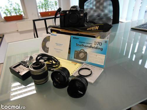 Kit foto incepatori - nikon d70, obiectiv 28- 80mm , + altele
